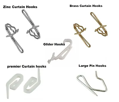 Quality Sline Glider Metal Zinc premier Plastic Curtain Pom Hooks • £1.99