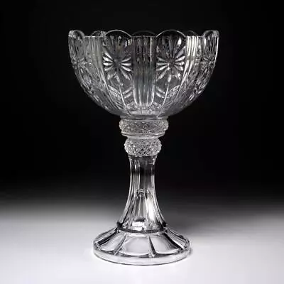 Godinger Rememberance Flower Vertical Cut Crystal Footed Centerpiece Bowl 14  • $80