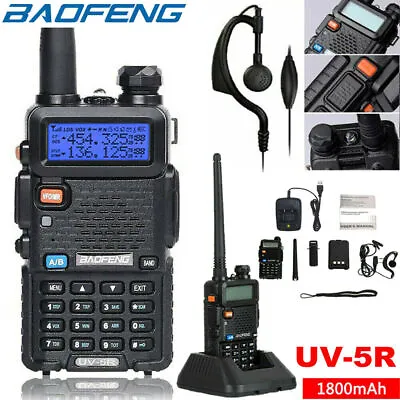 £24.99 • Buy Baofeng UV-5R Walkie Talkie UHF VHF Dual Band Two-Way Radio With Headsets UK