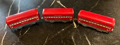 MARX Pre War Tin O Gauge Red Pullman Passenger 3 Car Set: (2) Bogota & Montclair • $44.99