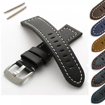 £13.95 • Buy Quick Release Leather Watch Strap Band 18mm 20mm 22mm 24mm Mens Womens Steel ...