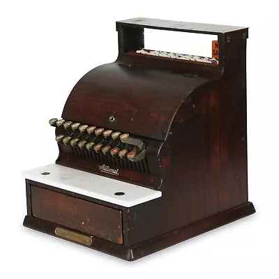 Antique National Cash Register 720 Metal And Wood Vintage with Key • $539.96