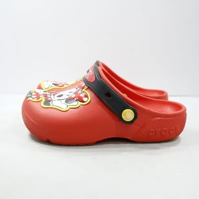 CROCS X Disney Fun Lab Minnie Mouse Red Rubber Clogs - Kids' 1/EU 32 • $25