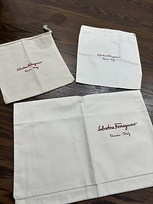 Three Authentic Salvatore Ferragamo Dustbags For Belts Wallet Or Accessories • $20