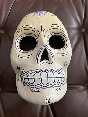 Vintage Paper Mache Halloween Skull Mask Day Of Dead • $38