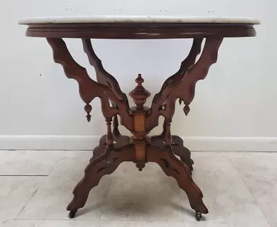 Antique Victorian Spider Leg Marble Top Side Accent Table 19th Century • $620.10