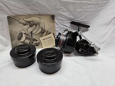 Vintage Garcia Mitchell 300 Spinning Fishing Reel W/2 Extra Spools & Booklet • $36.74