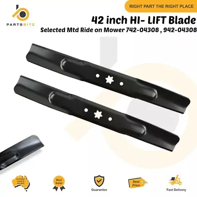 42 HI- LIFT Blade Set For Selected Mtd Ride On Mower 742-04308  942-04308 • $43.89