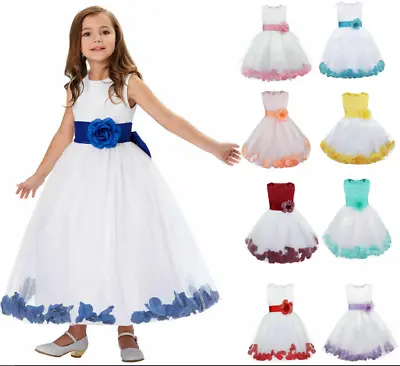 Flower Girl Bridesmaid Dress Baby Kids Party Wedding Bridesmaid Princess Dresses • £15.98