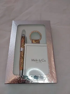 Mele & Co Pen And Keyring Set Gold Effect Print Gift Set Present • £3.99