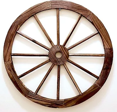 Vintage WOOD WAGON WHEEL 24  Western Patio Garden Yard Wall Decor • $39.99