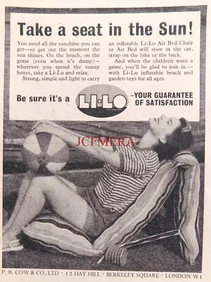 'LI-LO' Inflatable Air Beds Chairs Rafts Etc. ADVERT : Small 1955 Print 670/71 • £2.47