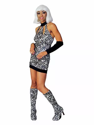 Wild Female Zebra Print Adult Costume  Halloween. Size: Medium RC15837M • $47.77