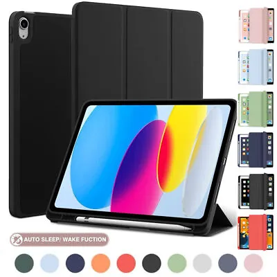 Smart Case Cover With Pencil Holder For IPad 7/8/9/10th Gen Air 5 4 Pro 11 10.5 • £10.99