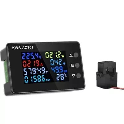 AC 8in1 50V~300V 100A Digital Power Energy Voltmeter Ammeter Voltage Kwh Meter • £13.79