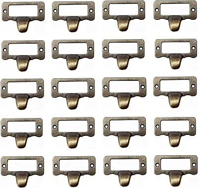 Dd-Life 20Pcs Antique Iron Label Frame Card Holder Cup Pull Handle Drawer Box Ca • $14.48