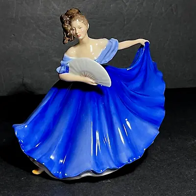 Vtg Royal Doulton Bone China  Elaine  Lady Figurine 1979 HN2791 Blue Dress • $89.94