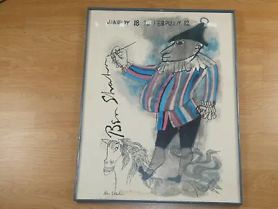 Vintage Ben Shahn Jester On Horse Original Litho Framed Art Poster • $59.99