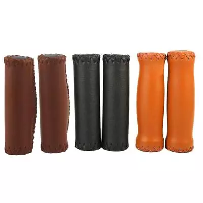 Vintage Style Leather Bike Handlebar Grips - Three Color Options • $6.55