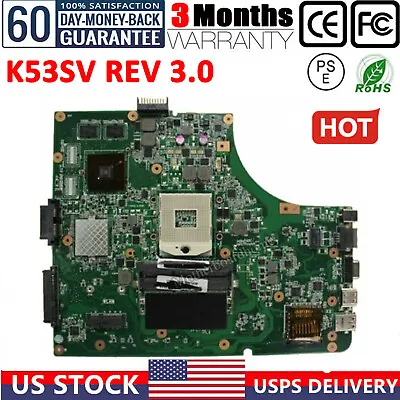 K53sv Laptop Motherboard For Asus A53s K53s X53s K53sc 512mb Rev 3.0 Tested Ok • $61.37