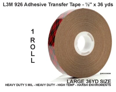 £19.33 • Buy 1-ROLL 3M 926 Adhesive Transfer Tape, 5.0 Mil, 1/2  X 36 Yds., Clear ATG