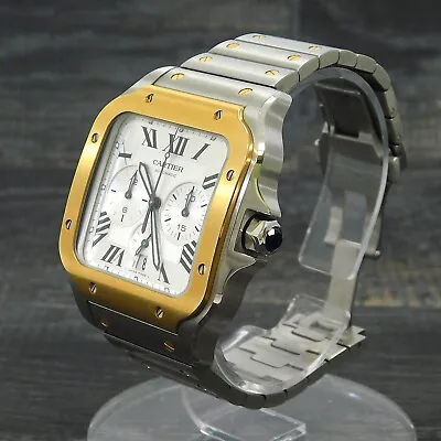 £8506.42 • Buy Santos De Cartier W2SA0008 18k Gold Steel Automatic Men's Watch #W094 Rise-on