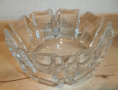 Large ORREFORS Signed Numbered 8 Petal Crystal Glass Bowl • $39.99