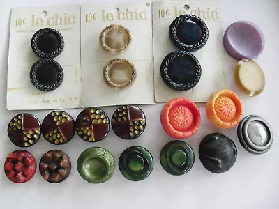 Lot Of 21 Vintage Shank Style Buttons Some On Original Cards • $5.25