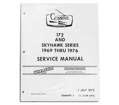 1969-76 CESSNA 172 Skyhawk Service Repair Maintenance Aircraft Manual • $80.88