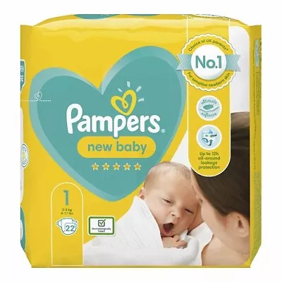 Pampers New Baby Size 1 Carry Bag 22 Nappies • £7.79