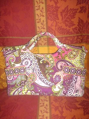 Vera Bradley 2 Handle Gabby Purse Tote Satchel Very Berry Paisley Print Retired • $15