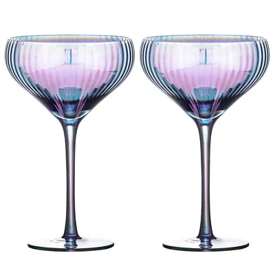 2pc Tempa Thalia 360ml Crystal Cocktail Glass Martini Coupe Glasses Black Pearl • $39.95