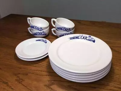 STERLING CHINA Vitrified Plate Mug Set 11 The Dining Car Vintage Railroad Train • $299