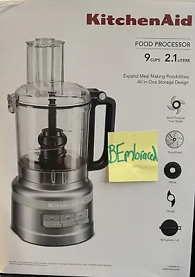 KitchenAid - 9 Cup Food Processor - KFP0921 - Contour Silver- FREE FAST SHIPPING • $75.04