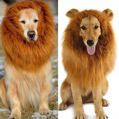 Lion Mane Wig For Pet Large Dog Halloween Clothes Fancy Dress Up Party Costume • $11.77