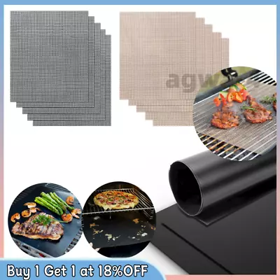 BBQ Grill Mesh Mat Sheet Resistant Non-Stick Barbecue Bake Cooking Copper • £3.20