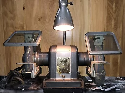 1968 Sears Craftsman 6” Block Bench Grinder 1/2HP 397.19590 Cast Tool (FREE S&H) • $285