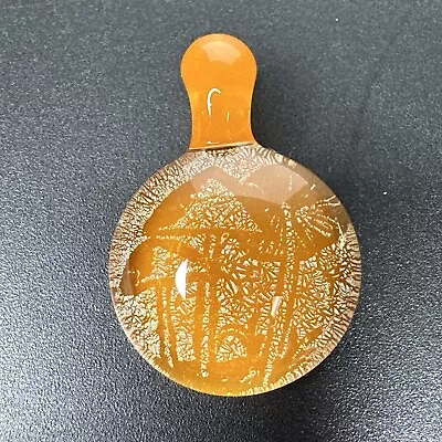 Handmade Art Glass Borosilicate Pendant Dichroic Mushrooms W/ Orange Boro Pendy • $44.99