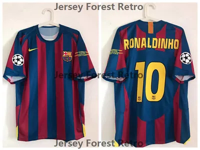 Ronaldinho FC Barcelona 05/06 Champions League Final Home Jersey Short Sleeve • $59.99