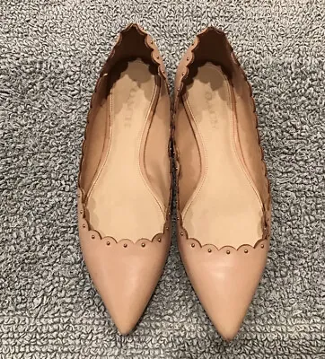 Coach Women’s Jill Flat Ballet Shoes  Studded Leather Beige 8.5 B • $39