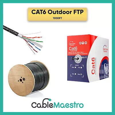 CAT6 Cable Outdoor 500FT 1000FT UTP FTP Ethernet 23 AWG Direct Burial Bulk  • $138.95