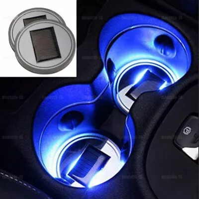 2pcs LED Solar Cup Pad Car Interior Parts Cover Decoration Light Car Accessories • $14.72