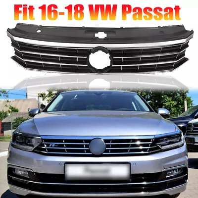 Fits 2016-2019 VW Volkswagen Passat Front Bumper Grille Grill W/Chrome Trim • $81.99