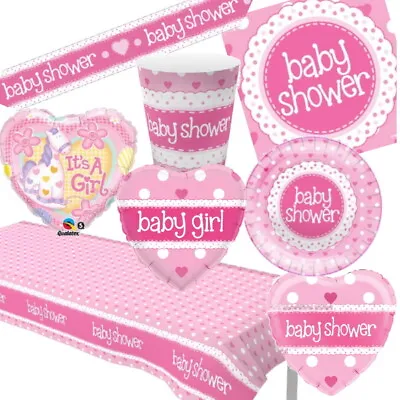 Pink Girl Baby Shower Party Supplies Balloons Decorations Tableware - Polka Dots • £3.05