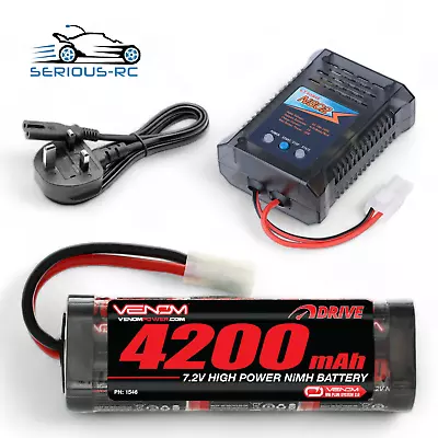 Tamiya RC Car Battery 7.2v 4200mah NiMH Rechargeable Battery + 2ah FAST CHARGER • £37.99