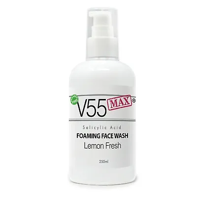 V55 MAX Salicylic Acid Face Wash Spot Treatment Spots Blackheads Blemishes 250ml • £14.99