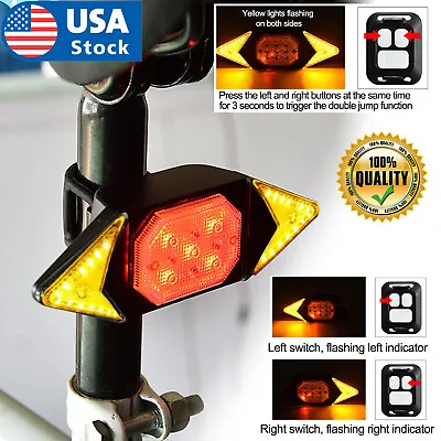 USA Intelligent Bike Turn Signal Warning Light Wireless Remote Control Rear Lamp • $12.98