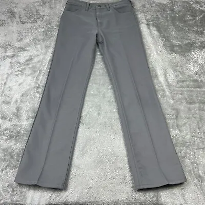 Vintage Wrangler Pants Mens 34 X 36 Gray Polyester Western Ranch Cowboy USA Made • $21.97