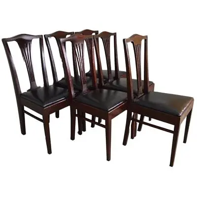 Antique Set Of 6 Mahogany Dining Chairs By Paine #21803 • $1250