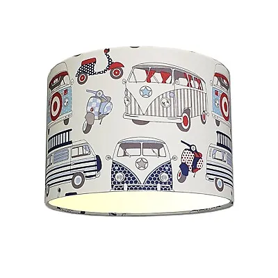 Lampshade In VW Camper Vans & Scooters Fabric Handmade * FREE UK DELIVERY • £19.99